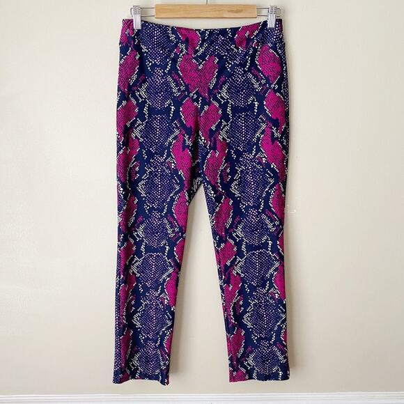 Jude ConnallyLucia Pants Snakeskin Pull-on Cropped Magenta Purple Navy XS